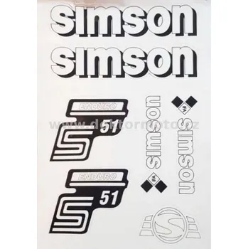 Nálepky SIMSON S51 B arch - stříbrná ( Simson S51 ) orig.vzor IFA