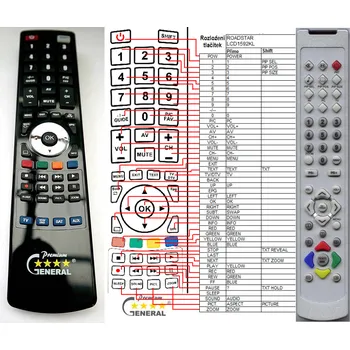 Dálkový ovladač ROADSTAR LCD-1592KL - kompatibilní značkový dálkový ovladač General