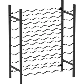 Stojan na víno Stojan na 48 lahví vína z černého kovu 65 x 30 x 80 cm