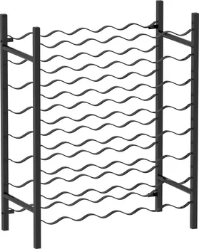 Stojan na víno Stojan na 48 lahví vína z černého kovu 65 x 30 x 80 cm