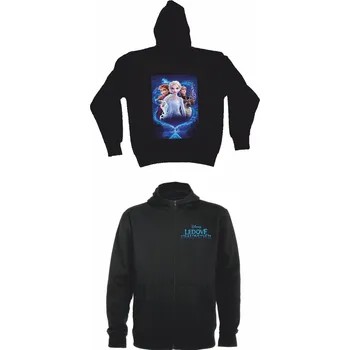 Dívčí mikina Mikina na zip Frozen Wallpaper Barva: černá, Velikost: XL