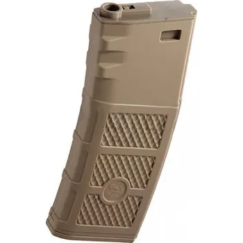 Airsoft G&P Zásobník M4/M16 na 130 ran FROG, tlačný - pískový