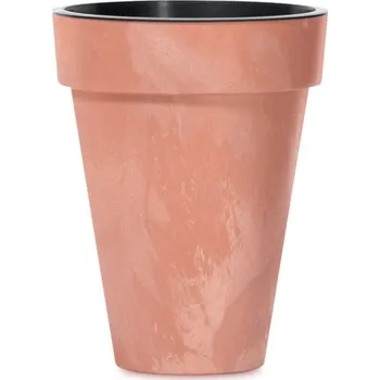 Květináč PROSPERPLAST Květináč - CUBE SLIM Beton Effect Průměr: 35,5 cm, Barva: terakotová