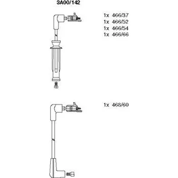Zapalovací kabel Sada kabelů pro zapalování, , GHT278, BREMI, 3A00/142