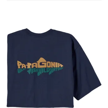 Pánské tričko Patagonia Pánské tričko M's Wild Waterline Pocket Responsibili-Tee, New Nawy, vel. XL