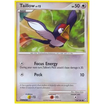Karetní hra Pokémon LA 124/146 Taillow Lv.12 - Legends Awakened Stav: Excellent, Verze: NORMAL