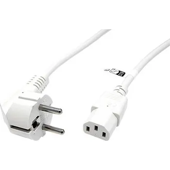 Napájecí kabel ROLINE GREEN Kabel síťový, CEE 7/7(M) - IEC320 C13, LSOH, 0,8m, bílý - 19.44.1005