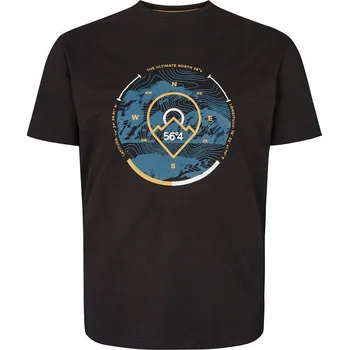 Pánské tričko s potiskem NORTH 56°4 33116 černé 4XL - 10XL krátký rukáv NORTH 56°4 - 5XL