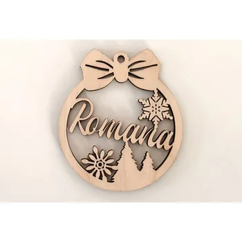 Vánoce MAJADESIGN Vánoční ozdoba - vyřezávaná se JMÉNEM - stromek a vločky Velikost ozdoby: 10 cm