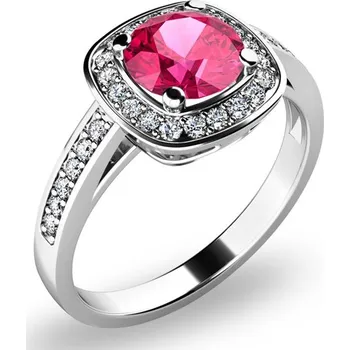 Oblečení a móda Dámský prsten bílé zlato 585/1000 přírodní diamant 0.75 ct G/SI turmalínem a brilianty 10766-B-TUR velikost 50