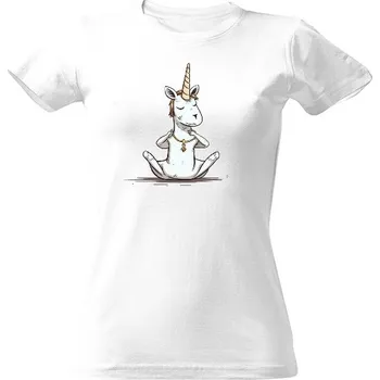 Dámské tričko Tričko s potiskem Jóga jednorožec dámské