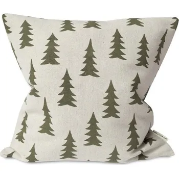 Dekorativní polštářek Povlak na polštář GRAN LINEN olive green 50x50, Fine Little Day Švédsko Zelená