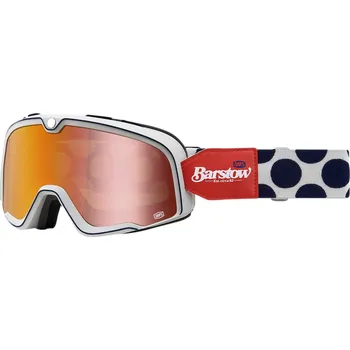 Motocyklové brýle Moto brýle 100% BARSTOW Hayworth, červené plexi