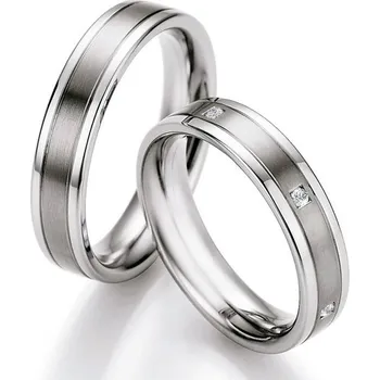 Prsten Snubní prsteny titan přírodní diamant 0.120 ct s titanem TS607