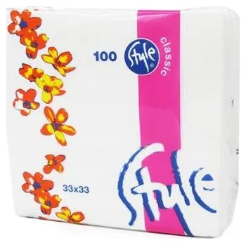 Papírový ubrousek Ubrousky Style Classic bílé, 33x33 cm, 1 vrstvé, 1 balení = 100 ks