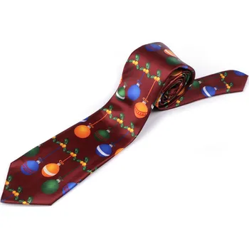 Motýlek Saténová vánoční kravata, barva 1 bordó