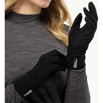 Cyklistické rukavice rukavice Jack Wolfskin Merino - Black L