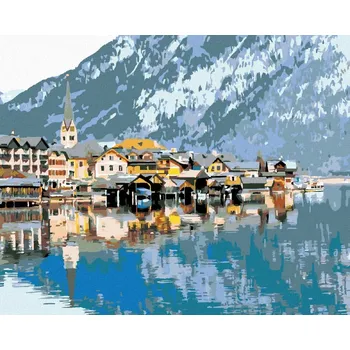 Hračka Diamondi Diamantové malování - HALLSTATT V ALPÁCH Rozměr: 40x50 cm, Rámování: bez rámu a bez vypnutí plátna