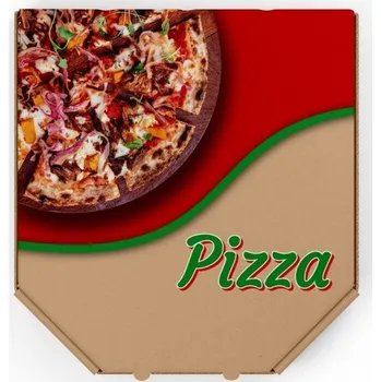 Krabice na pizzu s potiskem 200ks 35x35x3 cm bílá / bílá