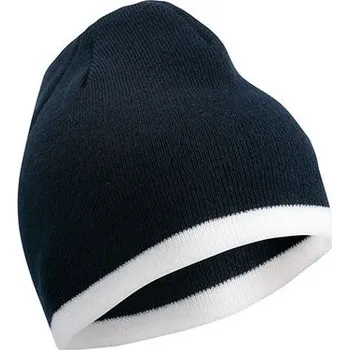 Čepice Daiber - čepice Čepice Beanie with Contrasting Border Barva: Modrá námořní - Bílá