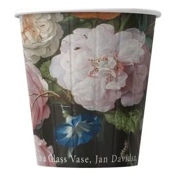 Jednorázové nádobí Papírové kelímky na kávu Květiny 200ml (8oz) 1000ks