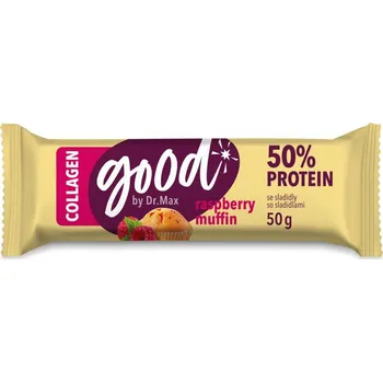 Dr. Max Protein Bar 50% Raspberry Muffin Collagen proteinová tyčinka 50 g