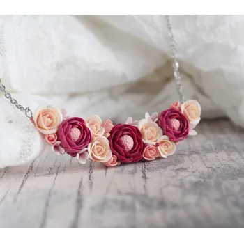 Náhrdelník Náhrdelník fialovo růžový - Eli 0000597