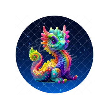 Jedlá dekorace na dort DUHOVÝ DRAK, VARIANTA Jedlý papír 1781