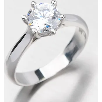 Prsten Dámský prsten bílé zlato 585/1000 zirkon DZ1885B velikost 61