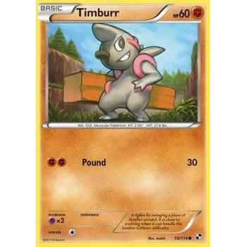 Karetní hra Pokémon BLW 058/114 Timburr - Black & White Stav: Excellent, Verze: NORMAL