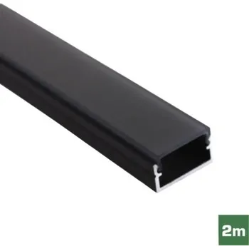 LED lišta Profil FK technics FKU13 pro LED plexi 14,3x6,5mm, délka 2m, hlinik černá