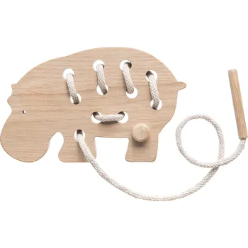 Dřevěná hračka Provlékačka hroch