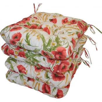 Podsedák Nábytek PEGAS Sedák UNI motiv vlčí máky - set 4 kusy