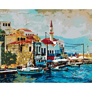 Hračka Diamondi Diamantové malování - KRÁSNÉ KASTELORIZO BAY V ŘECKU Rozměr: 40x50 cm, Rámování: bez rámu a bez vypnutí plátna