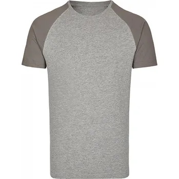 Pánské tričko miners mate Zúžené baseballové tričko Miners Mater s krátkým kontrastním rukávem Barva: šedá světlá - šedá tmavá, Velikost: XXL MY110