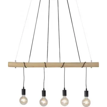 LEUCHTEN DIREKT is JUST LIGHT závěsné svítidlo, černá, dřevo, stmívatelné, E27, IP20, teplá bílá 2700K LD 15505-18