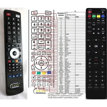 Dálkový ovladač JTC DVBPUM14009 - kompatibilní značkový dálkový ovladač General