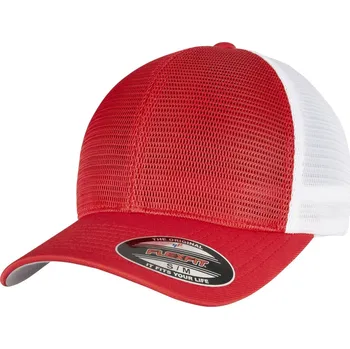 Kšiltovka Flexibilní prodyšná dvoubarevná kšiltovka 360° Flexfit Omnimesh Barva: červená - bílá, Velikost: S/M