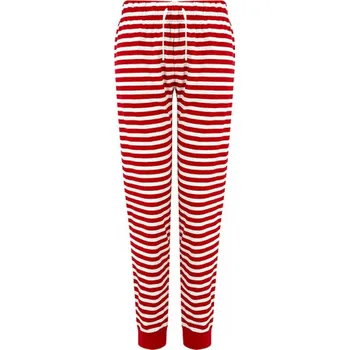 SF Women Pohodlné dámské pyžamové kalhoty na doma s proužky / hvězdičkami Barva: červeno-bílé proužky, Velikost: S SF085