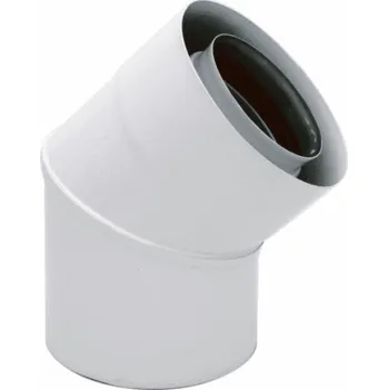Kouřovod SpiroFlex 60/100 TURBO(NV) KOLENO DVOJSTĚNNÉ BÍLÉ 45ST //RSK.SX-TDNV60/100K45B
