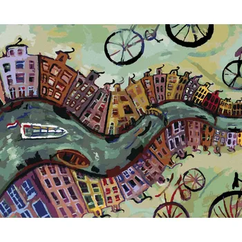 Hračka Diamondi Diamantové malování - NEKONEČNÝ AMSTERDAM Rozměr: 40x50 cm, Rámování: vypnuté plátno na rám