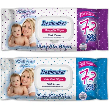 Vlhčený ubrousek Maják Ubrousky Freshmaker 72ks dětské vlhčené s klipem