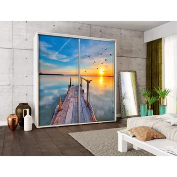 Šatní skříň Skříň PENELOPA 205 molo, dekor korpusu bílá