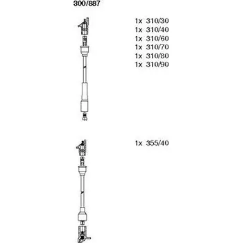 Zapalovací kabel Sada kabelů pro zapalování, , 1612483, BREMI, 300/887