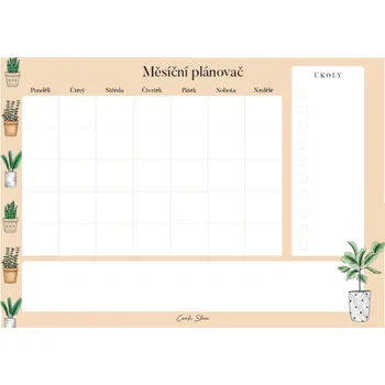 Kalendář Canli Měsíční plánovač Pokojovky (A4)