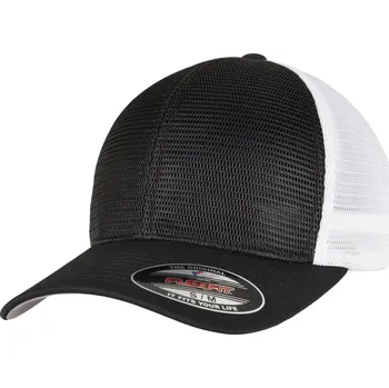 Kšiltovka Flexibilní prodyšná dvoubarevná kšiltovka 360° Flexfit Omnimesh Barva: černá - bílá, Velikost: S/M