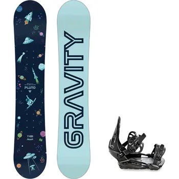 Snowboard Gravity snowboards Snowboard komplet Gravity Pluto 23/24 junior + vázání S230 black Velikost: 128 cm, Velikost vázání: S/M