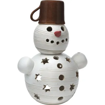 Svícen DB lampa na svíčku - sněhulák velký keramický (ruční výroba)