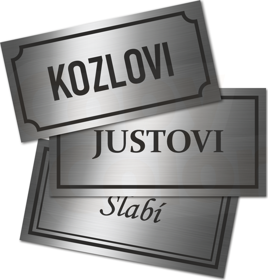 Štítek na schránku i na dveře - STŘÍBRNÁ