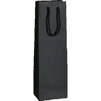Papírová taška na víno černá Livorno 120x100x410 mm